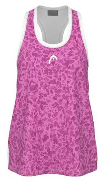 Футболка для мальчика теннисная Head Girls Vision Agility Tank Top - print Vision/ярко-розовый