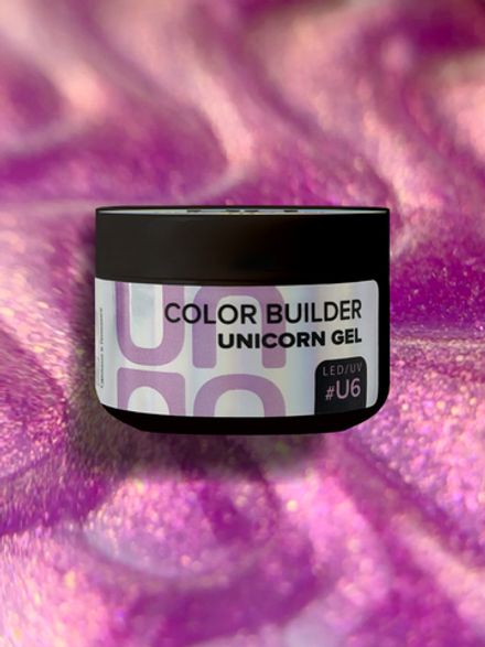 Uno Unicorn Gel U6 - Гель моделирующий цветной, 15гр