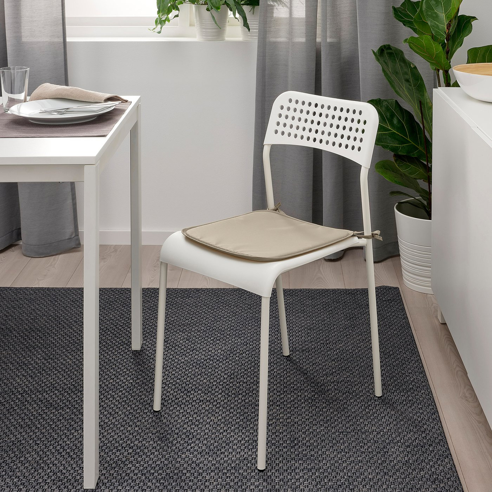 IKEA BRÄMÖN  (ИКЕА БРЭМЁН)  -  Подушка на стул - серо-бежевая для дома и улицы 34x34x1.0 см
