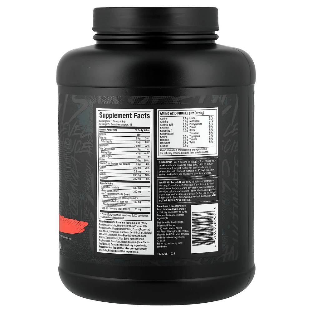 MuscleTech, Nitro Tech Ripped, нежирный протеин + снижение веса, брауни с шоколадной помадкой, 1,82 кг (4,01 фунта)