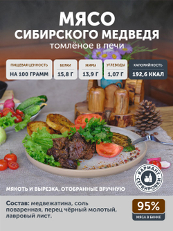 Подарочный набор из мяса дичи томленой "Сибирская десятка" ТАЁЖНЫЙ ЦЕХ камуфляж