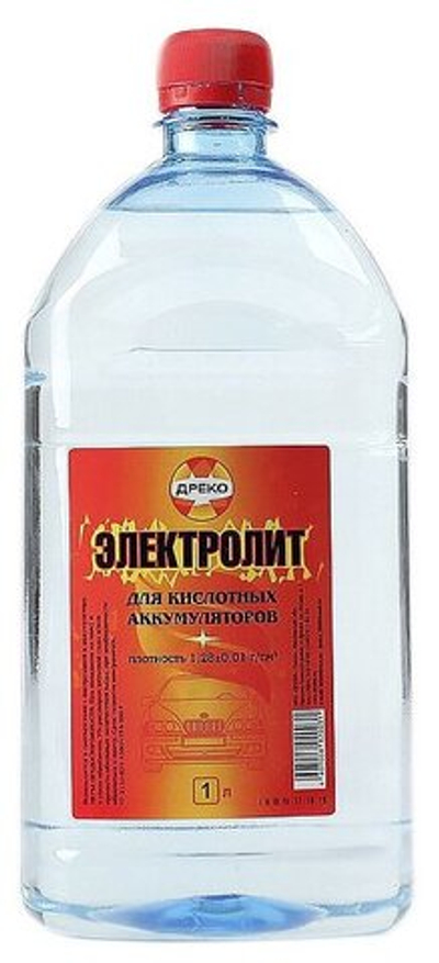 Электролит кислотный, 1л пл.1,28 г/см3 Дреко VSK-00014975