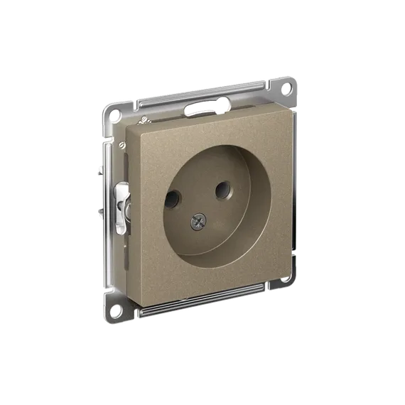 Розетка без заземления без шторок Systeme Electric AtlasDesign Шампань ATN000541