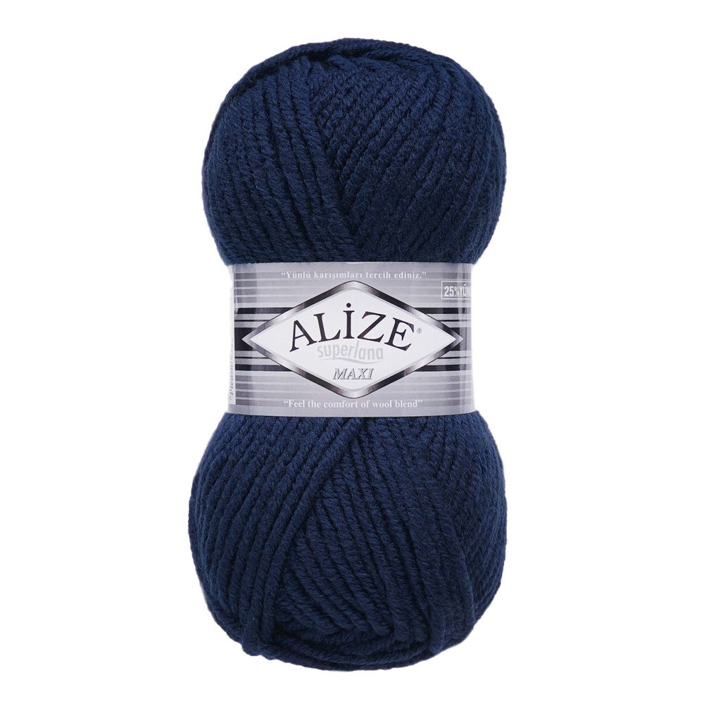 Пряжа Alize (Ализе) Superlana Maxi / уп.5 мот. по 100 г, 100м, 058 темно-синий A