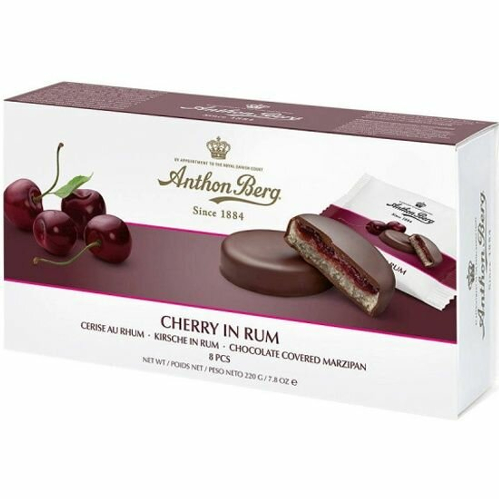 Конфеты шоколадные Anthon Berg Cherry in Rum Вишня в роме с марципаном, 220 г (Дания)