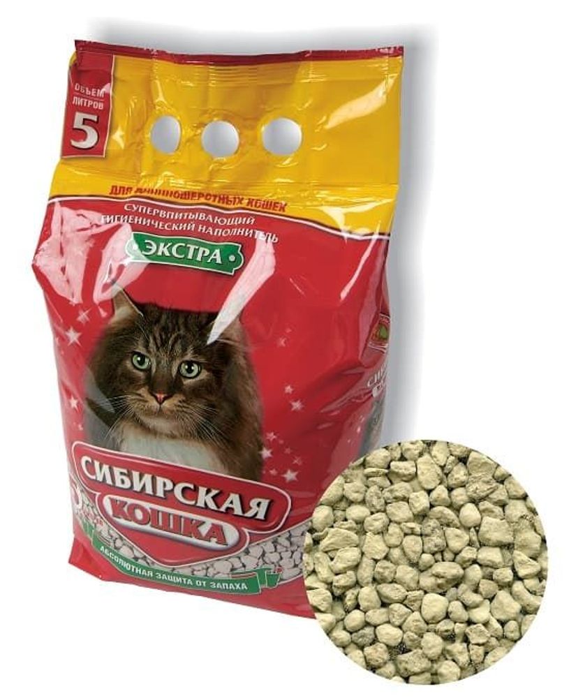 Сибирская кошка 7л "Экстра" (д/длиннош.) впит. наполнитель д/кошек Сибирская кошка 7л "Экстра" (д/длиннош.) впит. наполнитель д/кошек
