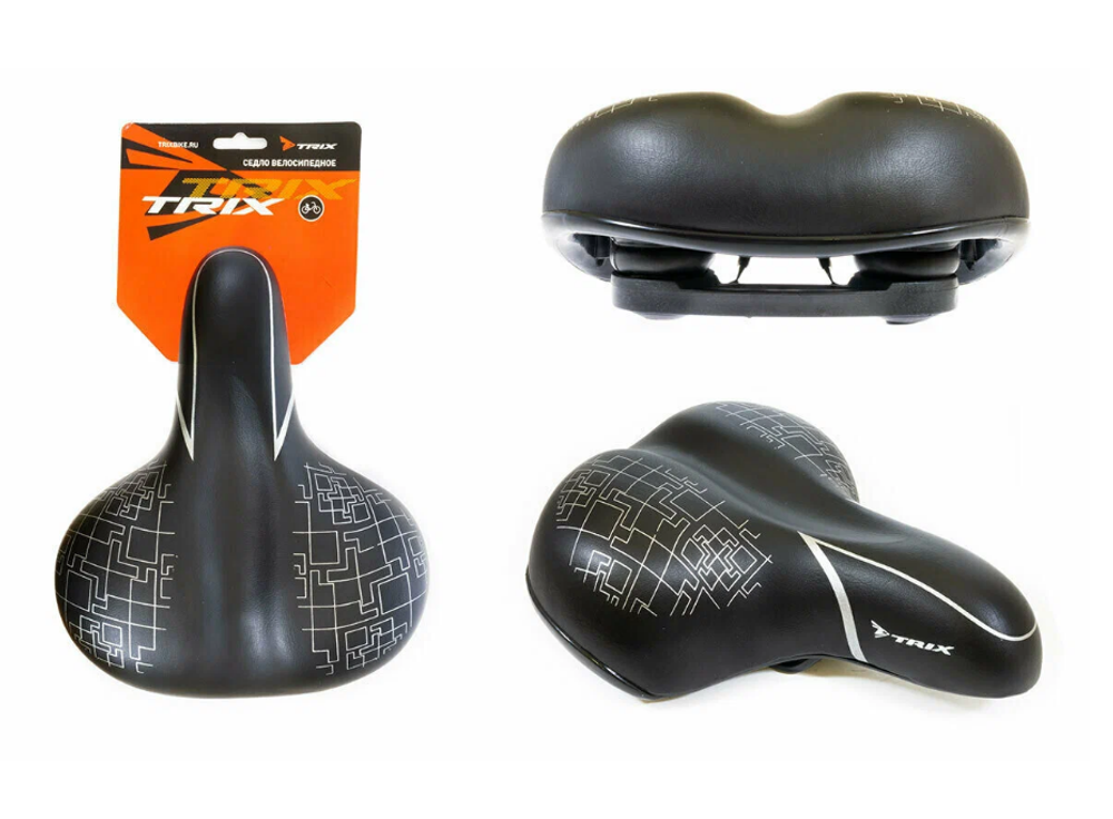 Седло TRIX комфорт 250x210 мм, эластомерное, черное
