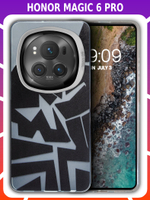 Дизайнерский чехол из пластика для HONOR MAGIC 6 PRO с усиленной защитой камеры и глянцем
