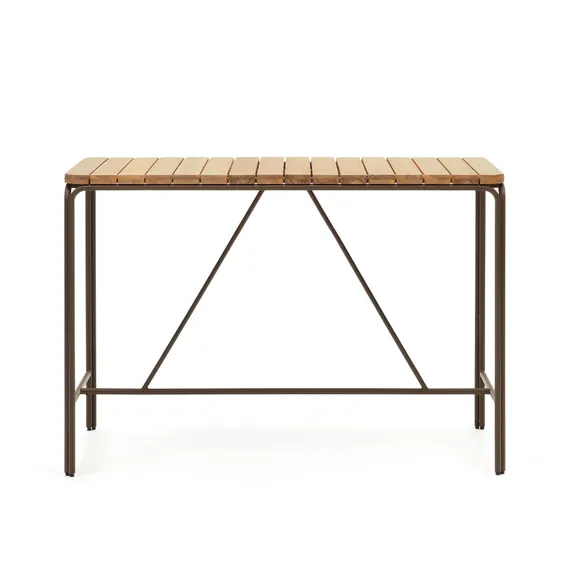 Барный стол Salguer 140x70х96 см, массив акации, коричневая сталь