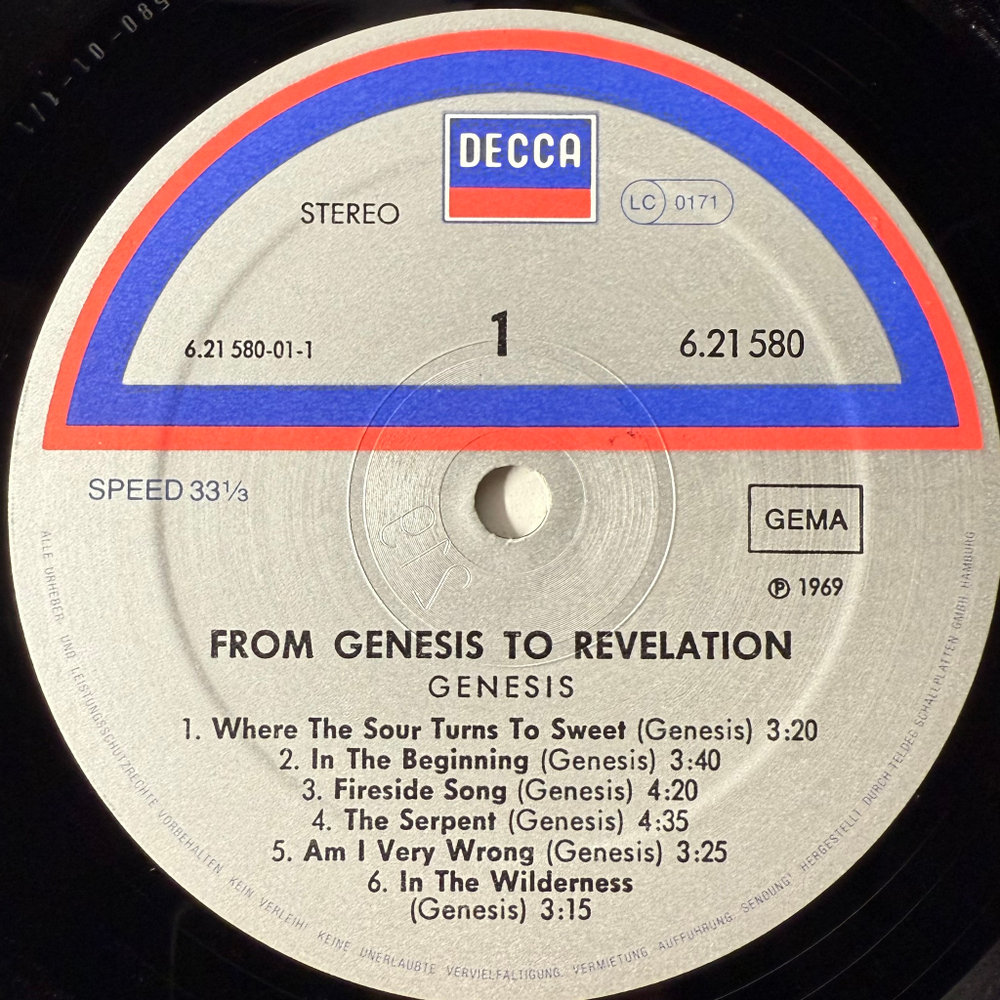 Genesis ‎– From Genesis To Revelation (Германия)