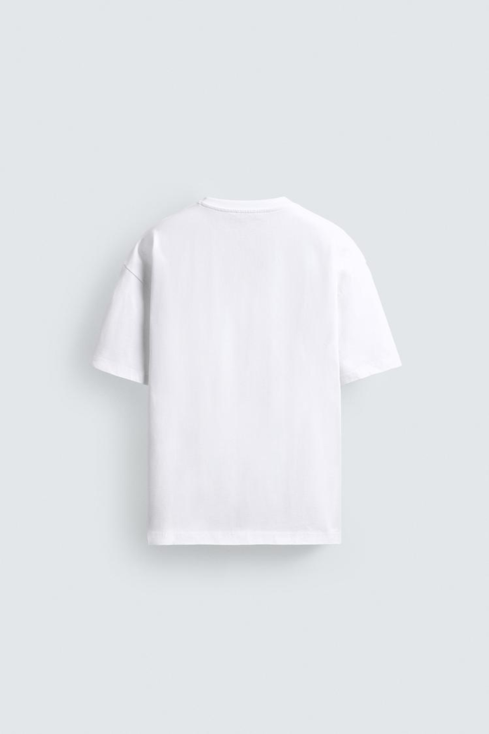 ZARA ФУТБОЛКА RELAXED FIT, БЕЛЫЙ