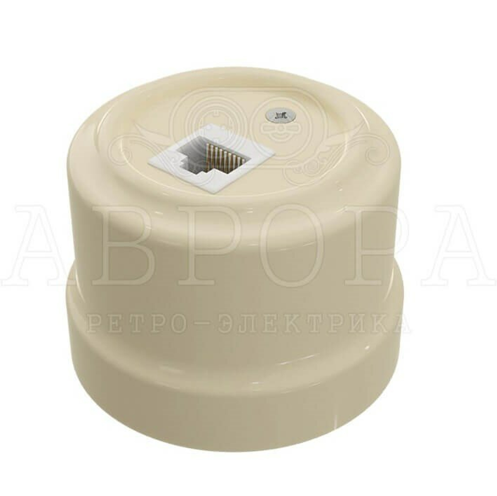 Ретро розетка для интернета RJ45, Слоновая кость, серия Аврора Мезонин GE70342-02 / Интернет