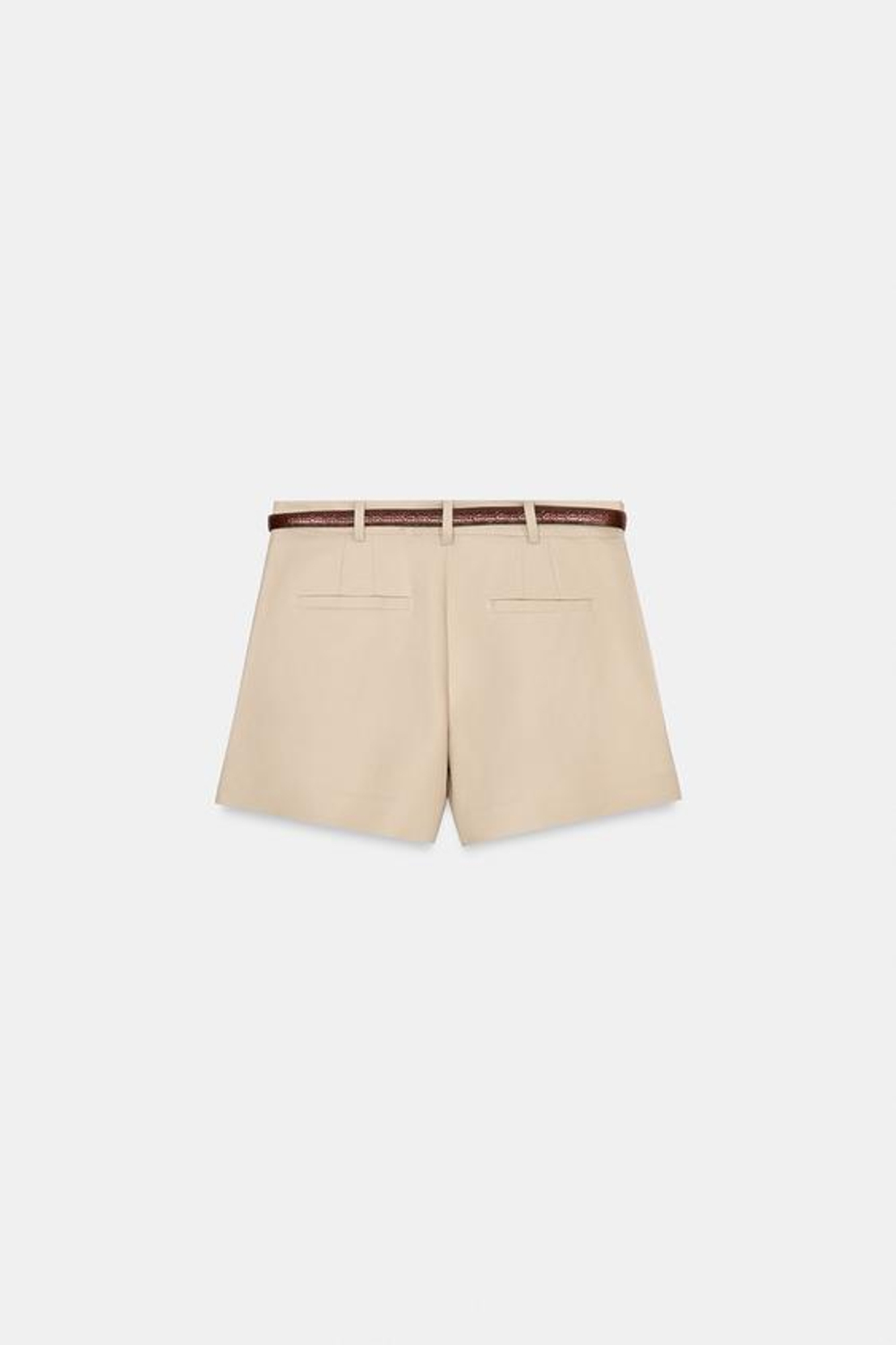 ZARA ШОРТЫ-БЕРМУДЫ С ВЫСОКОЙ ПОСАДКОЙ И РЕМНЕМ, СВЕТЛЫЙ ЖЕЛТО-КОРИЧНЕВЫЙ