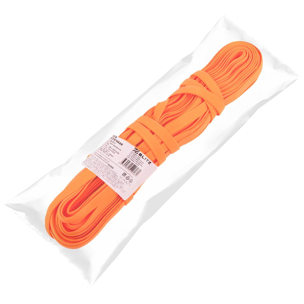 Резинка бельевая (бретелечная) 10.0 мм / 25±0.5 метров, неон оранжевый/neon orange, Blitz LB-51T