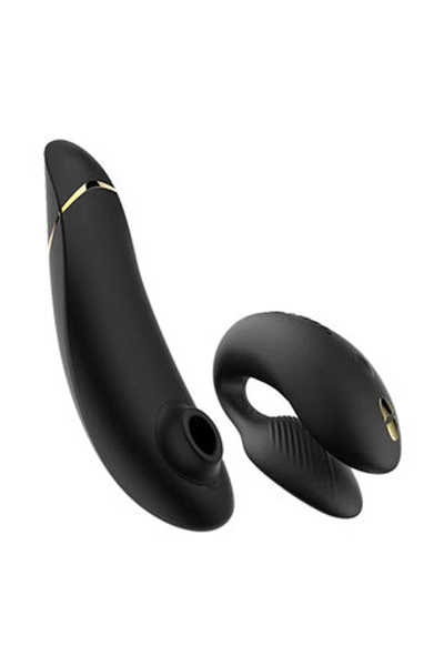 Набор для пар WOW Golden Moments 2 Collection: клиторальный стимулятор Womanizer PREMIUM 2 + вибратор для пар We-Vibe Chorus