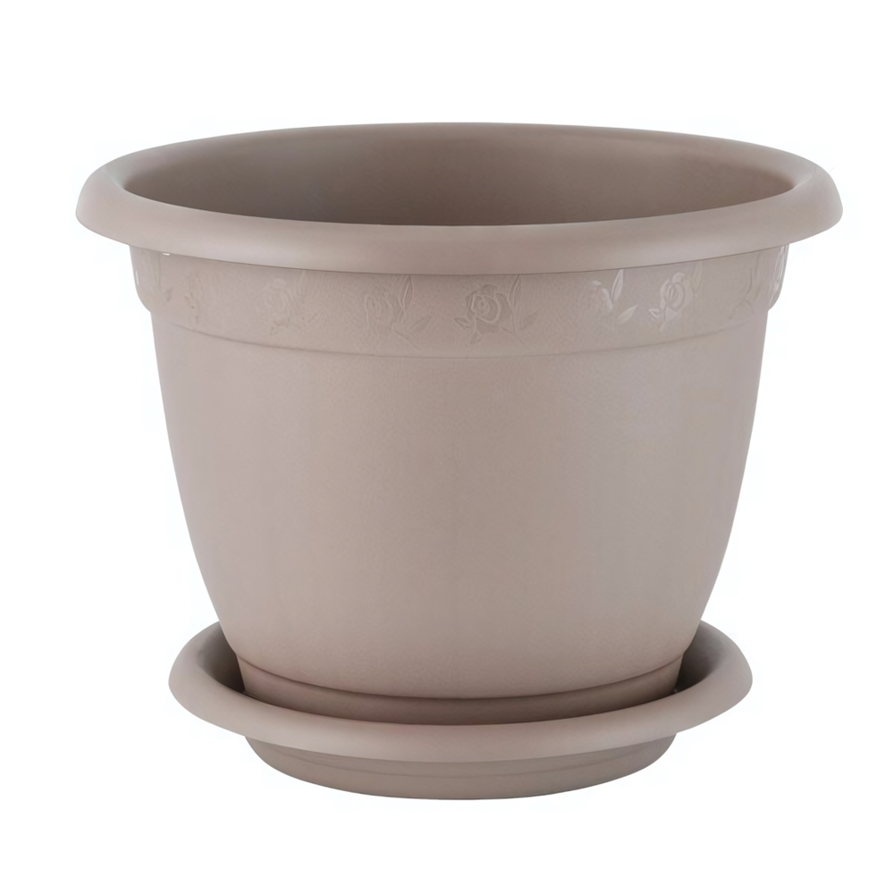 Горшок для цветов InGreen Афродита (Борнео) D340 mm, 12,7л с подставкой №7, французский платан