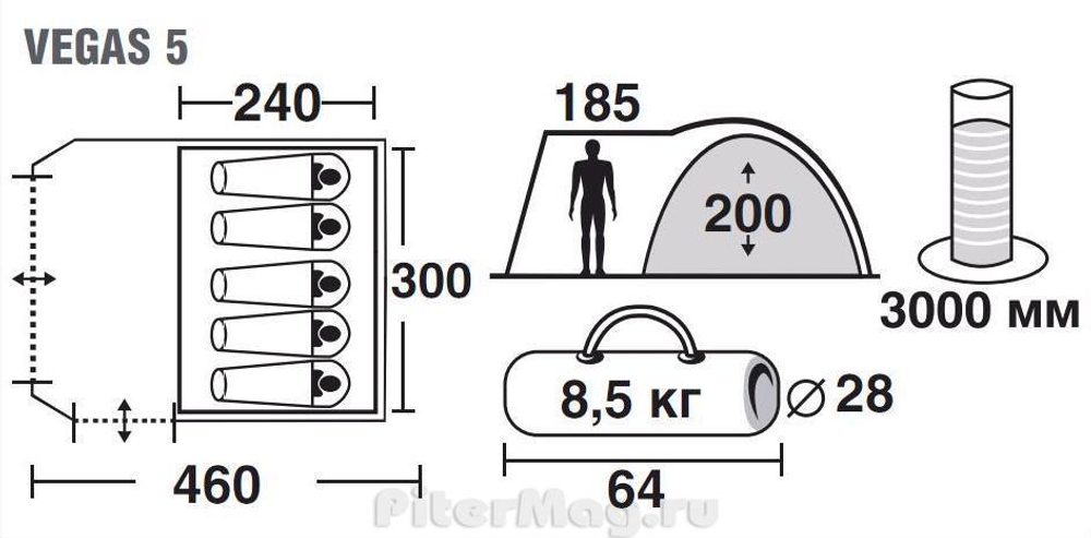 Палатка Trek Planet Vegas 5 [70238]
