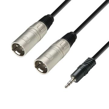 Adam Hall K3 YWMM 0100 - кабель аудио TRS (jack) stereo 3.5 mm - 2 х XLR (M), 0.22 мм2, 1 м