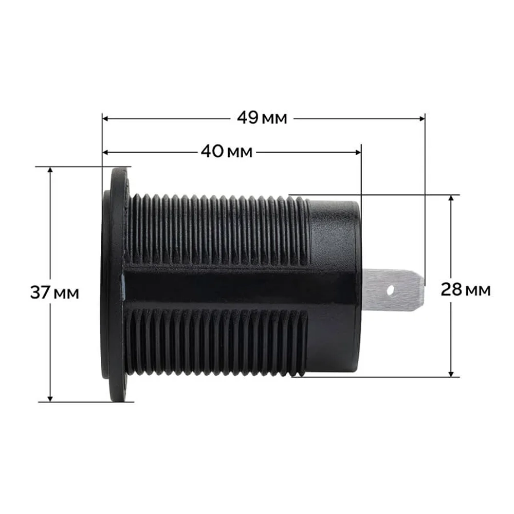 Гнездо врезн. 12В - USB 2шт. (QC3.0) + Type-C (3.6A)