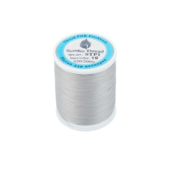 Нитки для пэчворка SumikoThread 200 м, (219 ярд), 19 св.серый
