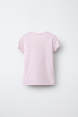ZARA ФУТБОЛКА С НАДПИСЬЮ, СВЕТЛО-РОЗОВЫЙ