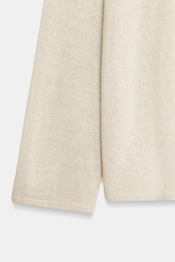 ZARA СВИТЕР С КРУГЛЫМ ВЫРЕЗОМ, ПЕСОЧНЫЙ