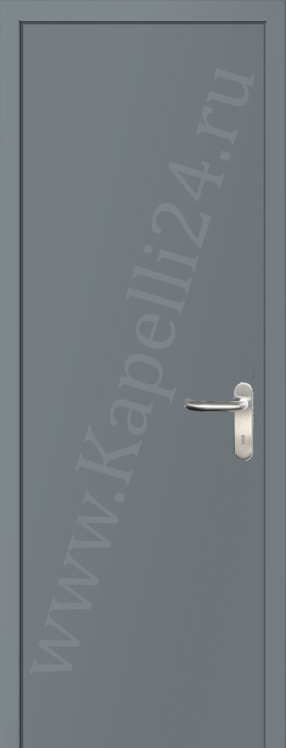 Дверь влагостойкая пластиковая KAPELLI multicolor ДГ RAL 7001 Серебристо-серый + коробка