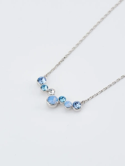 Колье-дуга Эльза с голубыми кристаллами Swarovski