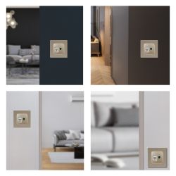 Розетка ЭРА Серия 12 12-3110-04 комбинированная RJ45+TV IP20 шампань | Эра 12