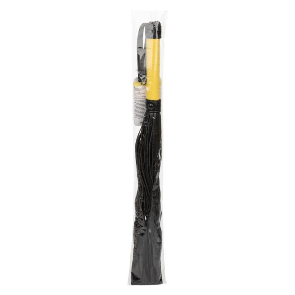 Черная плеть с желтой рукоятью Boundless Flogger - 69,25 см. (Цвет: черный с желтым)