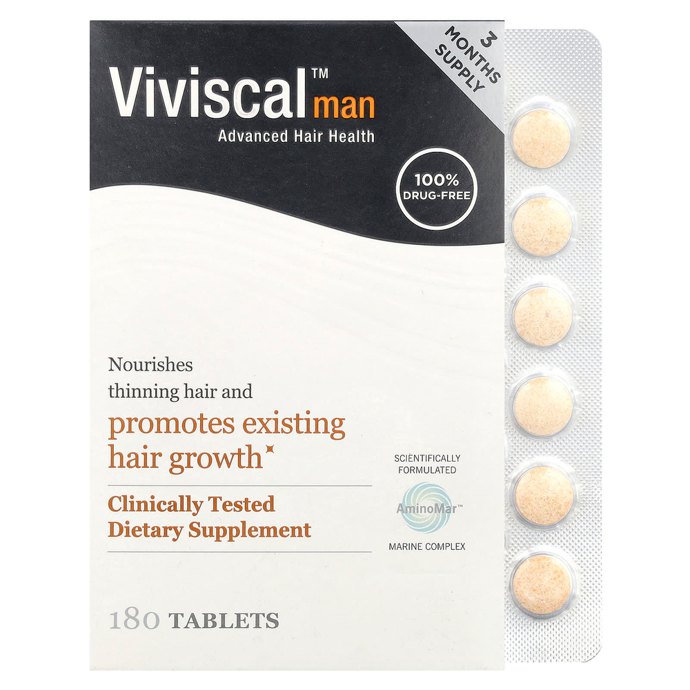 Viviscal, Для мужчин, улучшенное здоровье волос, 180 таблеток