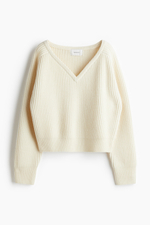 Шерстяной джемпер в рубчик - H&M