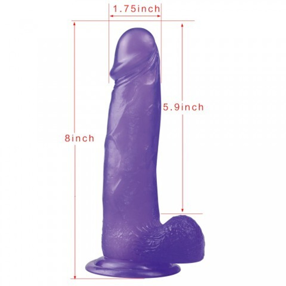 Полупрозрачный фаллоимитатор - medium purple (20*4.1 см.)
