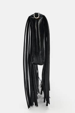 ZARA СУМКА С БАХРОМОЙ, ЧЕРНЫЙ