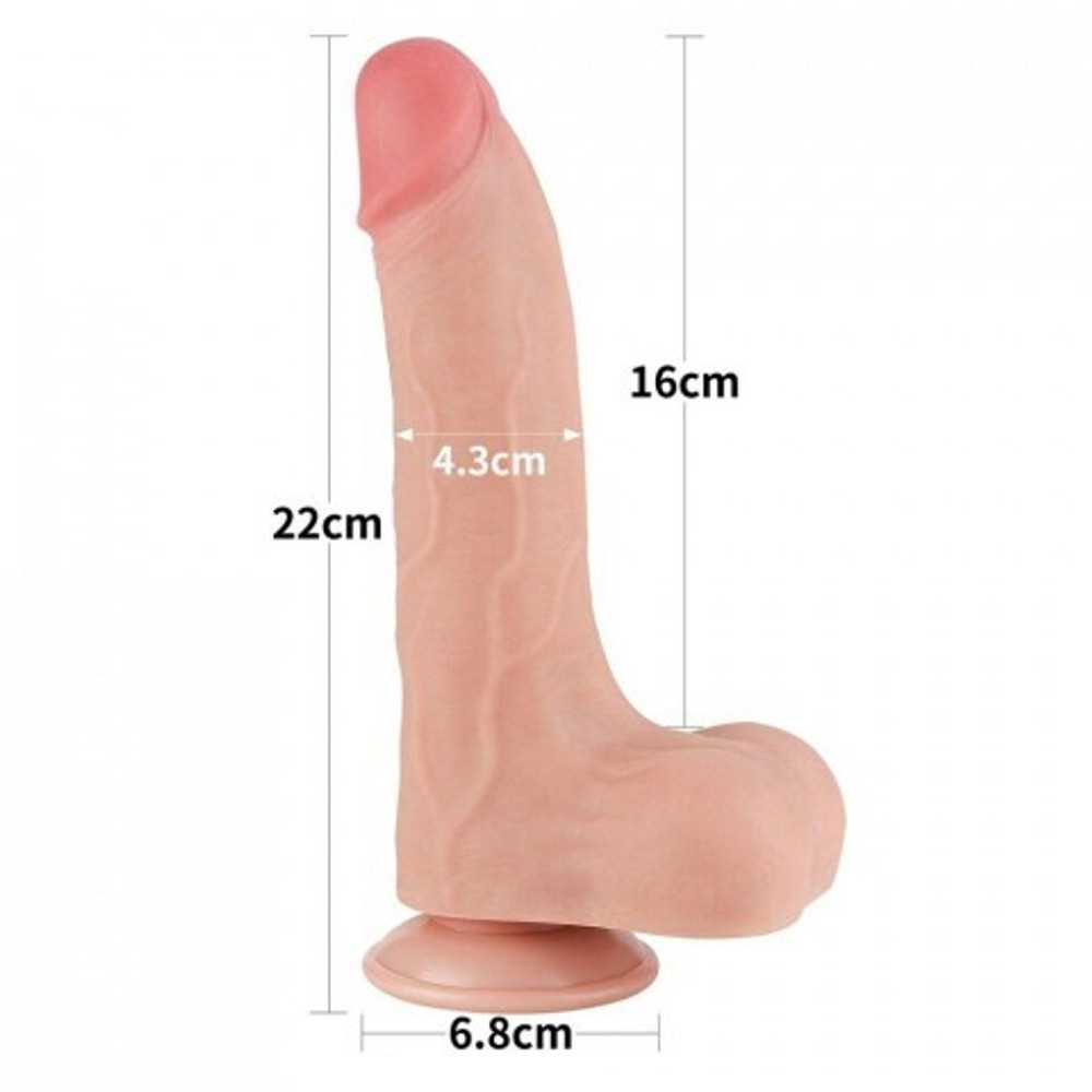 Реалистичный фаллоимитатор Lovetoy (22×4,3 см) с двойной плотностью телесный