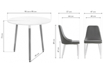 Обеденная группа Woodville Уин 90 white, gray