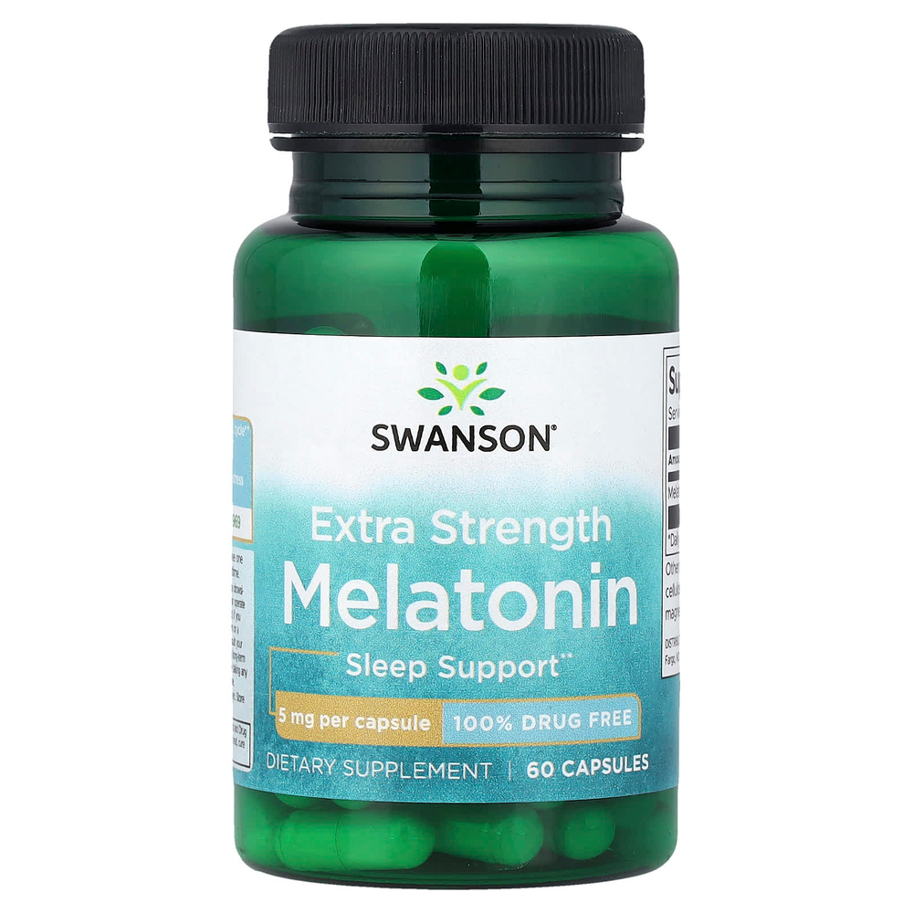 Swanson Vitamins, мелатонин, 5 мг, 60 капсул