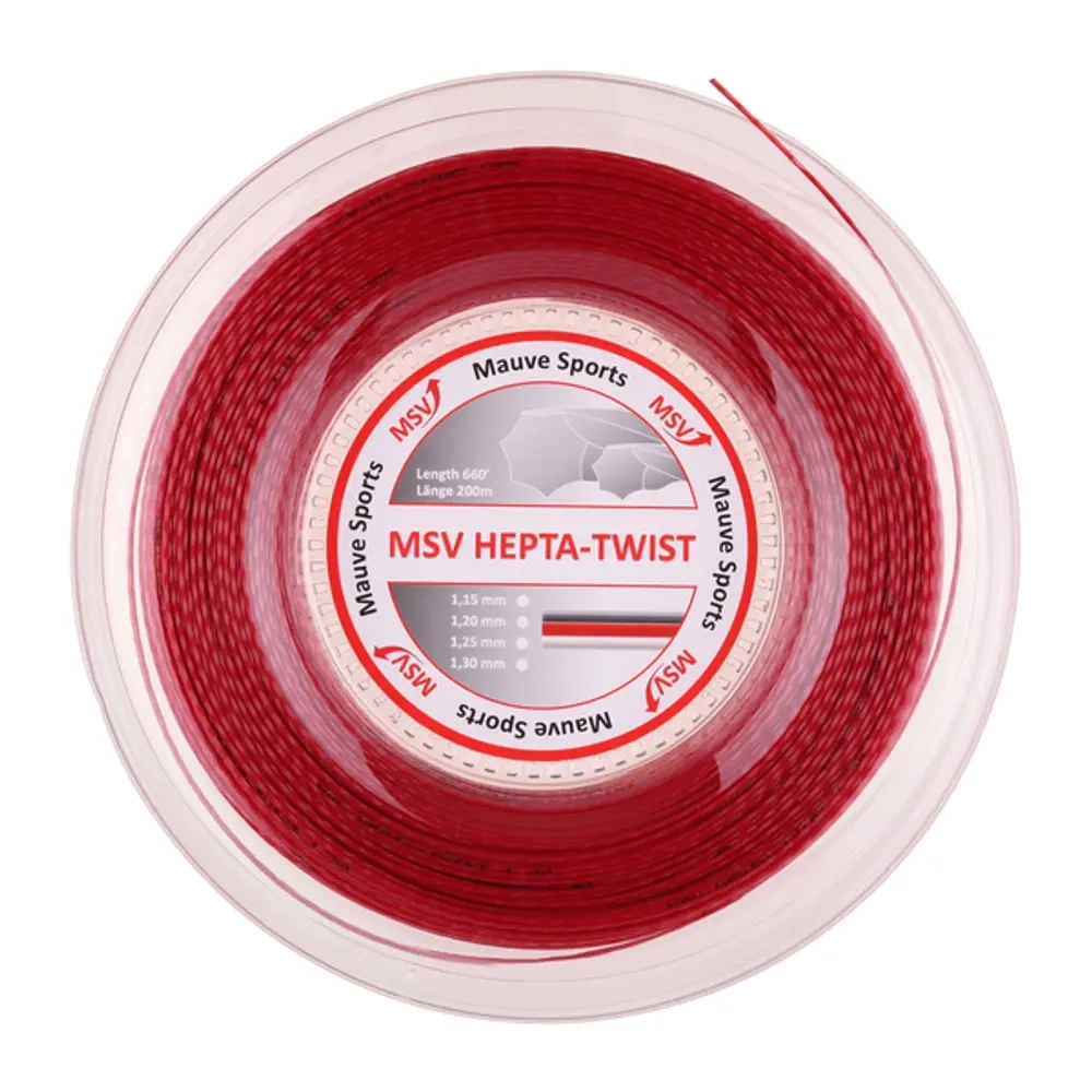 Теннисная струна MSV Hepta Twist, 1.20, 200м (красный)