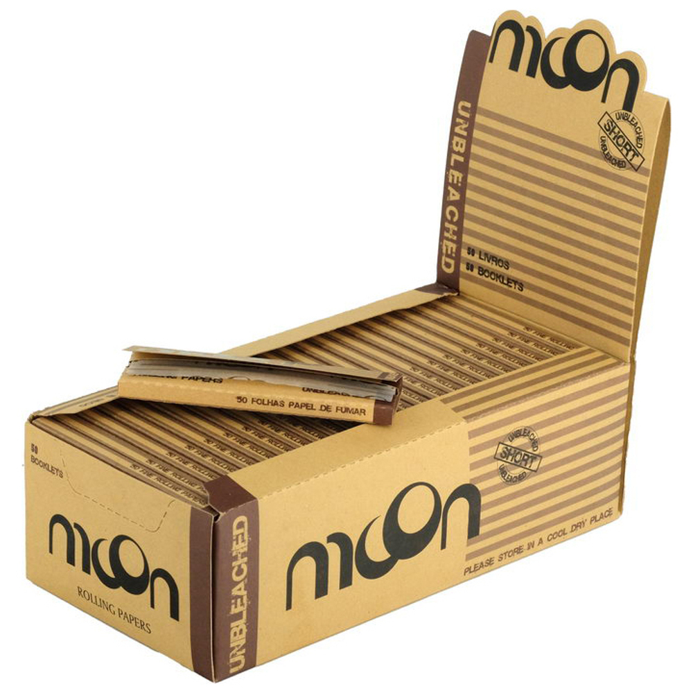 Бумага для сигарет блок "Moon" Brown Unbleached 12.5г/м 50л*50шт.