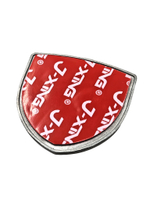Наклейки Volvo Щит металлические чёрные объемные (шильдик Вольво щит, 3,8х3,8 см). 2 шт в комплекте. Чёрные с лого