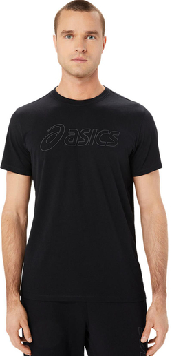 Мужская теннисная футболка Asics Logo Short Sleeve — performance black/graphite grey