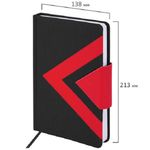 Ежедневник недатированный Brauberg Waves, А5, 160л, кожзам, чёрно-красный