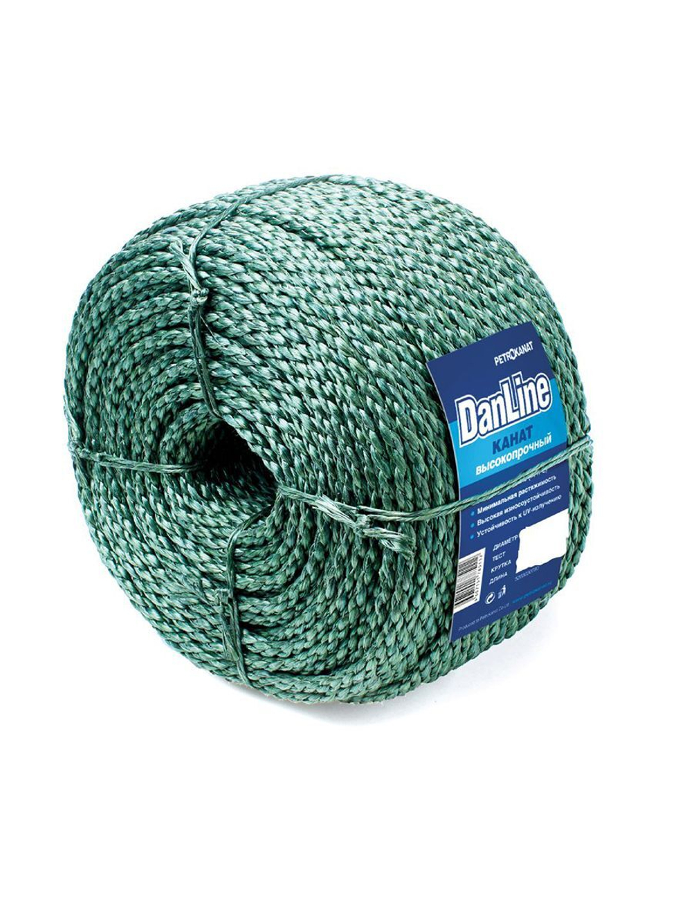 Канат крученый DanLine 19,0 мм, 5600 кг, 100 м, Z-крутка