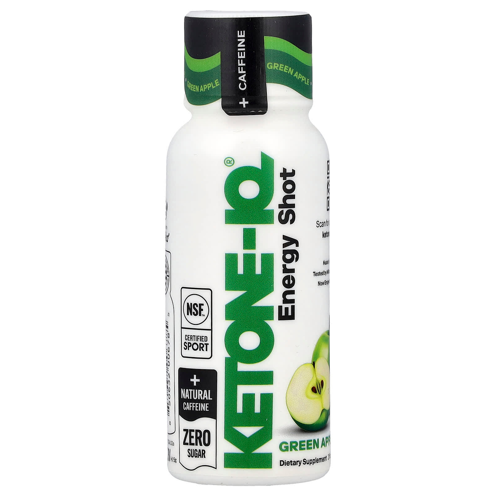 Ketone-IQ, Energy Shot, зеленое яблоко, 6 флаконов по 59 мл (2 жидк. унции)