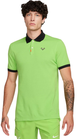 Мужское теннисное поло Nike Rafa Slim Polo - action green/light lemon twist