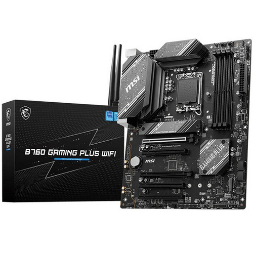 Материнская плата MSI B760 GAMING PLUS WIFI (LGA1700/B760/4xDDR5/5xPCI-Ex16/2xM.2/SB7.1/GLAN/Wi-Fi/BT/DP/HDMI/ATX)