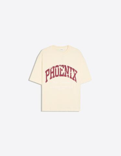 Мужская футболка boxy fit с принтом - BERSHKA
