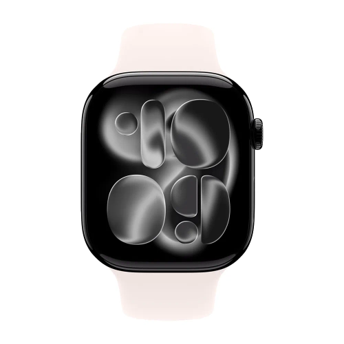 Умные часы Apple Watch Series 11 GPS, 46mm, Jet Black Aluminium Case with Light Blush Sport Band, S/M