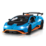 Модель 1:24 Lamborghini Huracán STO, голубой, откр. двери и капот, свет, звук