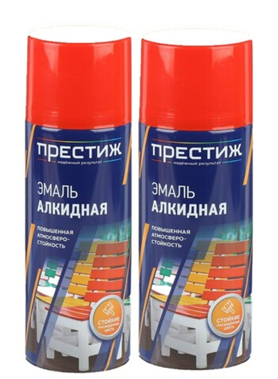 Набор Эмаль алкидная аэрозольная, красная 425 мл 2шт